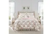 Laura Ashley Joyce Printed Queen/King Coverlet Set-Peach Bellini