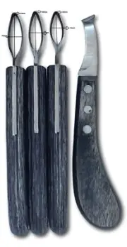 Eye Loop Knifes, Steel grade 40/41 Set of 4- Farrier Hoof Knife
