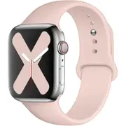 49mm/46mm/45mm/44mm Pink Sand Silicone Sport Band for Apple Watch, includes S/M and M/L bands - Compatible with Apple Watch Ultra 1&2, Series 10/9/8/7/6/SE/5/4/3/2/1 [WTAGEN0140]