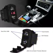 Waterproof Car Charger Voltmeter Power Dual USB Socket Charging Power Adapter