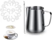 XhWser Coffee Flower Pattern Drawing Needle Tool Set with Stainless Steel Flower Cups Durable Affordable and Convenient, silvery, KS-MCP-013
