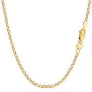 10k Yellow Gold Round Rolo Link Chain Necklace, 2.3mm
