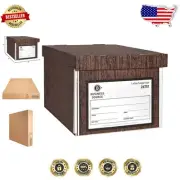 Eco-Friendly Medium-Duty Storage Box - Stylish Woodgrain Design, 12" L x 10" W