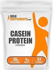 BulkSupplements.com Casein Protein Powder - Protein Supplement - Unflavored Protein Powder - Low Carb Protein Powder - Flavorless Protein Powder - Casein Powder (1 Kilogram - 2.2 lbs)