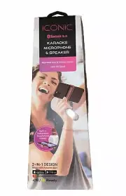Iconic Karaoke Microphone & Speaker Bluetooth Retractable Smartphone Holder NIB