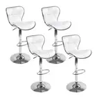 Artiss 4x Bar Stools RUBY Kitchen Swivel Stool Leather Chairs Set Gas Lift White