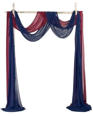 2 Panels 24Ft Extra Long Wedding Arch Draping Fabric, Chiffon Fabric Drapes