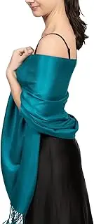 [Achillea] Large Soft Silky Pashmina Shawl Wrap Scarf in Solid