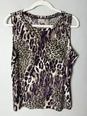 NWT EASYWEAR By Chico’s Flawless Tank Top Size 2 Leopard Print