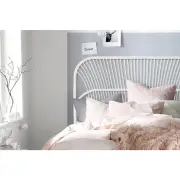 Teagan Rattan Eco Friendly Bed Head Headboard Queen Size - White - Queen