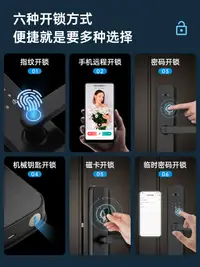 在飛比找松果購物優惠-智能電子門鎖 防盜密碼貓眼監控 鋅合金居家家用房門臥室門 (