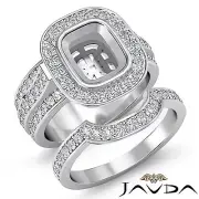 Diamond Engagement Ring Bridal Sets 18k Gold White Cushion Semi Mount 2.3Ct