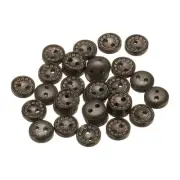 30pcs Wooden Sewing Button 10mm 2 Holes Round Craft Clothing Buttons, Deep Brown