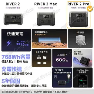 【EcoFlow】RIVER 2 PRO 戶外儲能電源 EFR620 移動電源 戶外電源 停電應急 輕量 露營 悠遊戶外