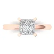 1.4ct Princess Cut Wedding Engagement Anniversary Promise Ring 14k Rose Gold