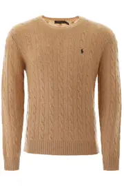 [POLO RALPH LAUREN] POLO RALPH LAUREN cable knit wool-cashmere sweater XL Beige