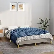 Weighted Blanket Blue 152x203 cm 7 kg Fabric,Blankets 7.47KG-3154855