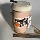 Pumpkin Spice Latte women’s Crossbody Bag chain strap embroidered words