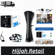 50 Set Cable Zip Tie Self Adhesive Mounts Kit with 6" Zip Ties, 3/4" Wire Holder