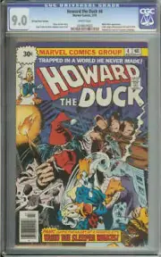 HOWARD THE DUCK #4 CGC 9.0 WHITE PAGES 30 CENT PV