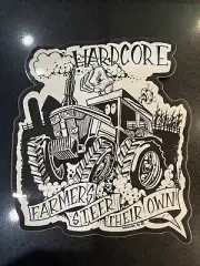 Tractor Sticker Hardcore Farmer’s Steer Their Own Custom Decal