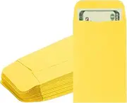 uxcell Money Envelope, 50 Pack 3.5" x 2.2" Cash Envelopes Money Holder Bags Budgeting Saving Challenge Letter for Gift Coins Checks Tickets Jewelry Passport Card, Light Yellow