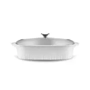 CorningWare, 5.7 Quart QuickHeat Roaster with Lid, Lightweight Roaster, Ceram...