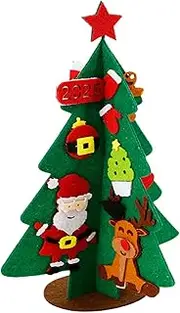 Christmas Crafts for Kids - Multipurpose Christmas Craft Ornament Christmas Tree Kit - Small Holiday Art Making Craft Felt Christmas Tree for Kids Boys Girls