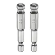 2pcs Ball End Hex Screwdriver Bit Set 8mm Magnetic 1/4" Hex Shank 2" Long