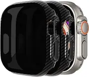 for Apple Watch Series 6/5/4/SE/SE 2 44mm Privacy Screen Protector Case, [Anti-Peeping] Tempered Glass Protective Cover for Apple Watch Series 6/5/4/SE/SE 2, 2 Pack, Carbon Fiber