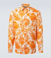 [Etro] Etro Roma paisley linen shirt UK 18 orange
