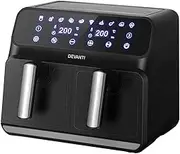 Devanti Air Fryer, 8L 1700W Stainless Steel Airfryer Electric Cooker Airfryers Deep Fryers Rack Silicone Baking Basket Kitchen Oven Household Small Kitchens Appliances, LCD Touch Control Panel