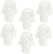 [WATIIFUFU] Cotton Spa Wraps Disposable Robes for Women Body Gown Salon Smocks Spa Accessories Travel Towel White