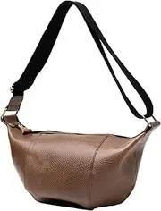 [ART BROWN] Mens Womens Genuine Italian Crossbody Leather Bag Stylish One shoulder Bag With Inner Pocket and Adjustable Strap