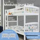 KINGSTON Single Bunk Bed Frame Modular Wood Kids Furniture Timber Double Deck