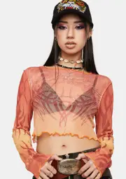 [NGOrder] Heartbreaker Mesh Crop Top