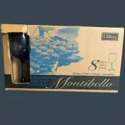 Libbey NIB Set of 8 Montibello Mediterranean Blue 13oz Wine Glasses NOS