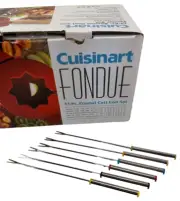 (6 Replacement Fondue Forks) Cuisinart 13pc. Enamel Cast Iron Fondue Set FP-115R