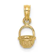 14K Yellow Gold 3-D Mini Basket Charm