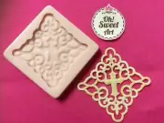 First Communion cross Lace silicone mold fondant cake decorating icing food FDA