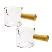 2X(2Pcs Spouts Espresso Shot Glasses Measuring Glass Espresso Cups4793