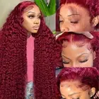 99j Burgundy Lace Front Wigs Human Hair 13x4 Deep Wave Lace Front Wigs Human ...