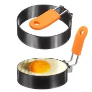 2Pcs Egg Rings 3" Nonstick Pancake Cooking Ring with Silicone Handle