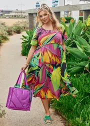 [Virtuelle] Taking Shape Cotton Gauze Favourite Dress Size 20 in POP Floral Print - Plus Size Women's Dresses Pop Floral Print