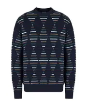 geometric-jacquard sweater IT52 Black