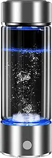 Portable Hydrogen Rich Water Bottle with Inhaler and Bottle Adapter Hydrogen Water Generator Ionizer with SPE & PEM Technology Make Hydrogen Content Up to 1300-1600 PPB 400 Ml(Silver)