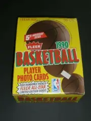 1990 Fleer basketball box of 36 unopened sealed packs, Jordan Magic Bird & more!