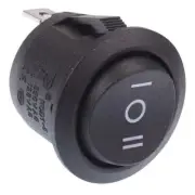5 x On-Off-On Black Round 20mm Rocker Switch SPDT