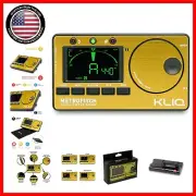 Accurate KLIQ Metronome Tuner in Elegant Gold for Guitar, Violin, Ukulele & Bass
