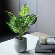 16” Small Fake Plants,Green Artificial Plants Indoor,Green Bookshelf Décor,Faux
